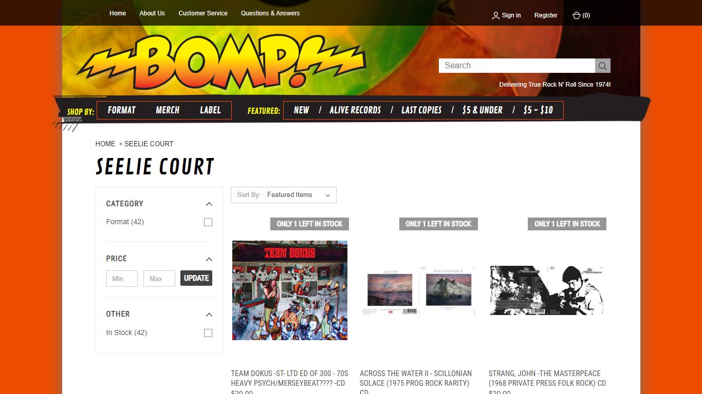 SEELIE COURT Products - Bomp Records